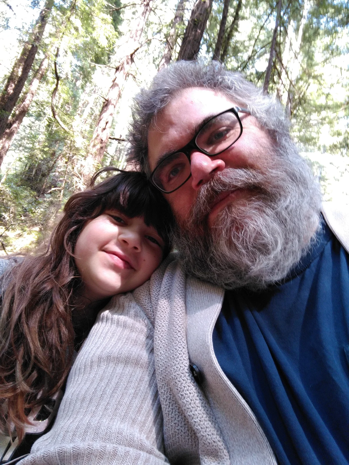 Nico and Dad together among the trees